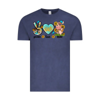 Vintage Denim peace love cute cow Vintage Tee - NancyCooperArtShop