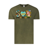 Vintage Olive peace love cute cow Vintage Tee - NancyCooperArtShop