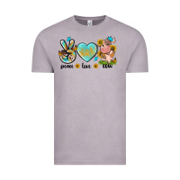 Vintage Zinc peace love cute cow Vintage Tee - NancyCooperArtShop