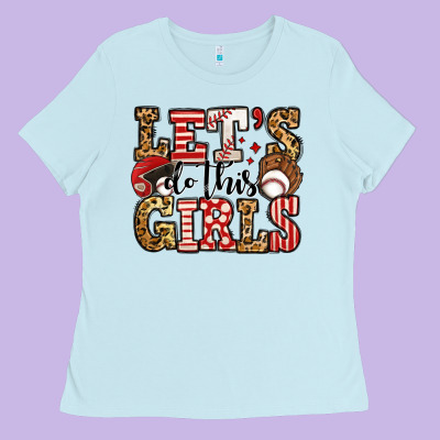 Let's Do This Girls Baseball Ladies Tee Designed By Jasminsmagicworld