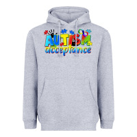 Heather Grey Autism acceptance Heavyweight Hoodie - CowGirlArtShop