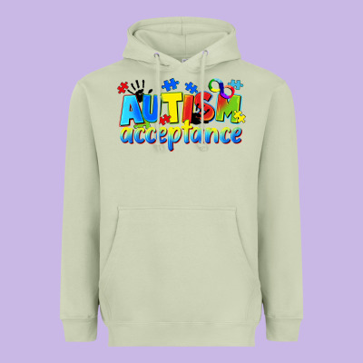 Autism Acceptance Heavyweight Hoodie Designed By Cowgirlartshop
