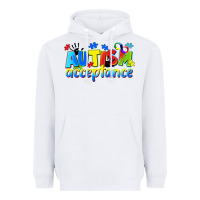 White Autism acceptance Heavyweight Hoodie - CowGirlArtShop