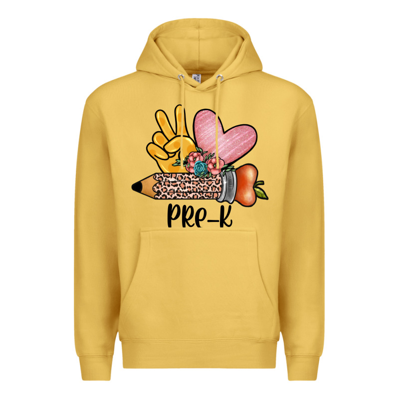 Peace Love Pre K Premium Hoodie by JahusDesignShop | Teevron