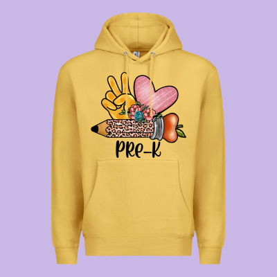 Peace Love Pre K Premium Hoodie Designed By Jahusdesignshop