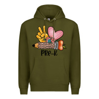 Army Green peace love pre k Premium Hoodie - JahusDesignShop