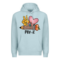 Blue Mist peace love pre k Premium Hoodie - JahusDesignShop