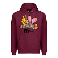 Burgundy peace love pre k Premium Hoodie - JahusDesignShop