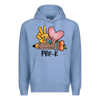 Colony Blue peace love pre k Premium Hoodie - JahusDesignShop