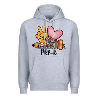 Heather Grey peace love pre k Premium Hoodie - JahusDesignShop