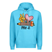 Ocean Blue peace love pre k Premium Hoodie - JahusDesignShop