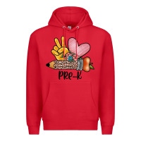 Red peace love pre k Premium Hoodie - JahusDesignShop