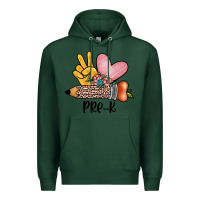 Sports Green peace love pre k Premium Hoodie - JahusDesignShop