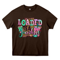 Chocolate Brown loaded tea junkie Heavy Core Tee - Jasminsmagicworld