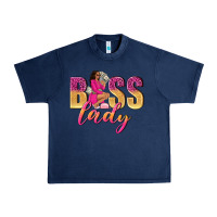 Navy boss lady afro woman Urban Heavy Tee - NancyCooperArtShop