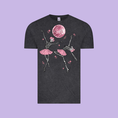 Skeleton Ballerina Vintage Tee Designed By Maliassmallbusiness