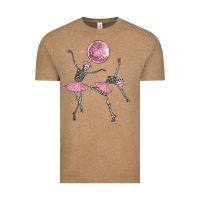 Vintage Coffee skeleton ballerina Vintage Tee - MaliasSmallBusiness