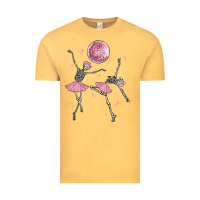 Vintage Mustard skeleton ballerina Vintage Tee - MaliasSmallBusiness