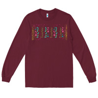 Burgundy teacher gemstone and pink flower libbey glass Long Sleeve Tee - BundleAndBundleShop