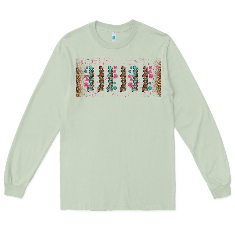 Teacher Gemstone And Pink Flower Libbey Glass Long Sleeve Tee by BundleAndBundleShop | Teevron