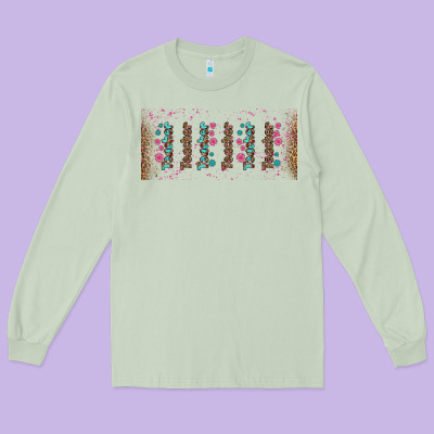 Teacher Gemstone And Pink Flower Libbey Glass Long Sleeve Tee Designed By Bundleandbundleshop