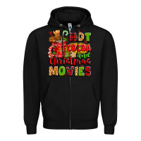 Black hot cocoa and christmas movies Zipper Hoodie - texasbilliewilder