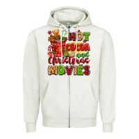 Oatmeal Heather hot cocoa and christmas movies Zipper Hoodie - texasbilliewilder