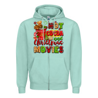 Seafoam hot cocoa and christmas movies Zipper Hoodie - texasbilliewilder