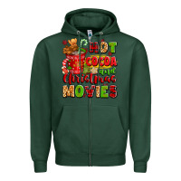 Sports Green hot cocoa and christmas movies Zipper Hoodie - texasbilliewilder