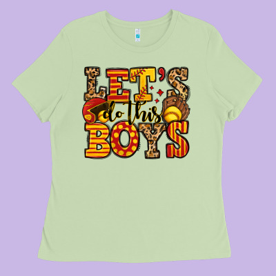 Let's Do This Boys Softball Ladies Tee Designed By Jasminsmagicworld