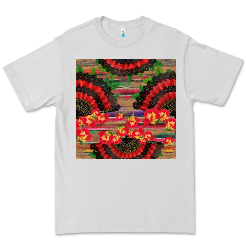 Spanish Hand Fan Seamless Pattern Premium Tee by BundleAndBundleShop | Teevron