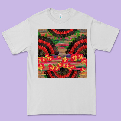 Spanish Hand Fan Seamless Pattern Premium Tee Designed By Bundleandbundleshop