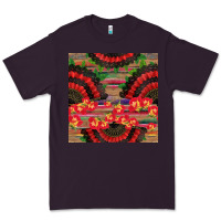 Plum spanish hand fan seamless pattern Premium Tee - BundleAndBundleShop