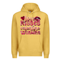 Antique Gold Love kisses Valentine wishes Valentine's Day Premium Hoodie - HowdyJamesFarm