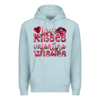 Blue Mist Love kisses Valentine wishes Valentine's Day Premium Hoodie - HowdyJamesFarm