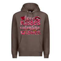 Coffee Love kisses Valentine wishes Valentine's Day Premium Hoodie - HowdyJamesFarm