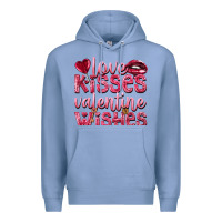 Colony Blue Love kisses Valentine wishes Valentine's Day Premium Hoodie - HowdyJamesFarm