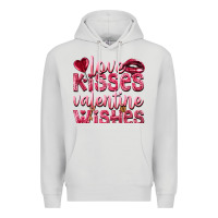 Dove Grey Love kisses Valentine wishes Valentine's Day Premium Hoodie - HowdyJamesFarm