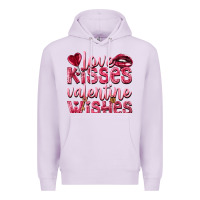 Lilac Love kisses Valentine wishes Valentine's Day Premium Hoodie - HowdyJamesFarm
