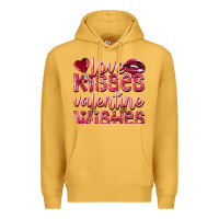 Mustard Love kisses Valentine wishes Valentine's Day Premium Hoodie - HowdyJamesFarm