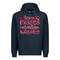 Navy Love kisses Valentine wishes Valentine's Day Premium Hoodie - HowdyJamesFarm
