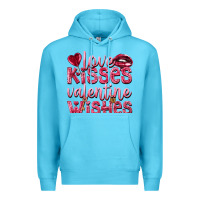 Ocean Blue Love kisses Valentine wishes Valentine's Day Premium Hoodie - HowdyJamesFarm