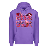 Purple Love kisses Valentine wishes Valentine's Day Premium Hoodie - HowdyJamesFarm