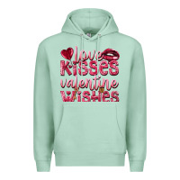 Seafoam Love kisses Valentine wishes Valentine's Day Premium Hoodie - HowdyJamesFarm