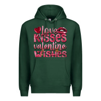 Sports Green Love kisses Valentine wishes Valentine's Day Premium Hoodie - HowdyJamesFarm