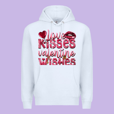 Love Kisses Valentine Wishes Valentine's Day Premium Hoodie Designed By Howdyjamesfarm