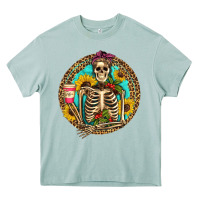 Western Skeleton Coffee Sunflowers Heavy Core Tee | Teevron