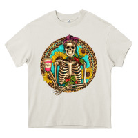 Cream western skeleton coffee sunflowers Heavy Core Tee - Artiststas