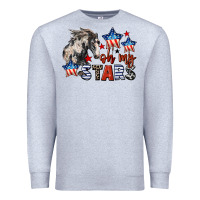 Heather Grey Oh my stars horse 4th of july Premium Sweatshirt - CowGirlArtShop
