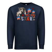 Navy Oh my stars horse 4th of july Premium Sweatshirt - CowGirlArtShop